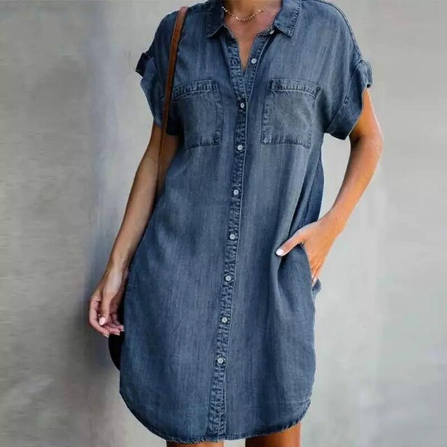Lise - Modern Denim Shirt Dress