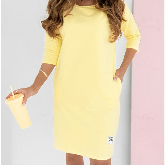 Mira – 3/4 Sleeve Dress with Pockets