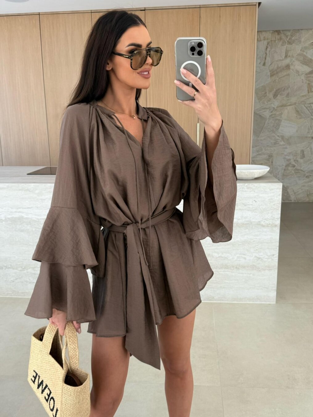 Demi – Flowing Jumpsuit with Ruffled Sleeves