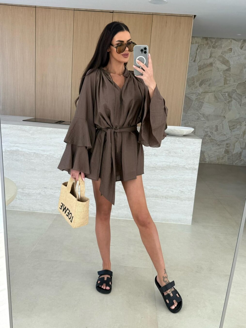 Demi – Flowing Jumpsuit with Ruffled Sleeves
