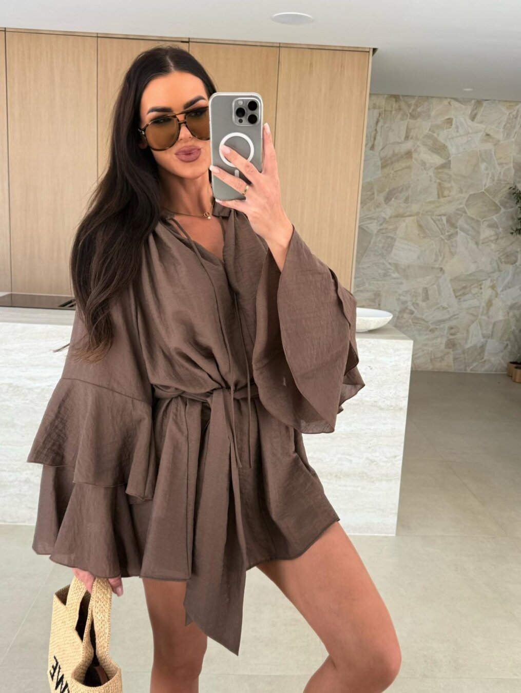 Demi – Flowing Jumpsuit with Ruffled Sleeves