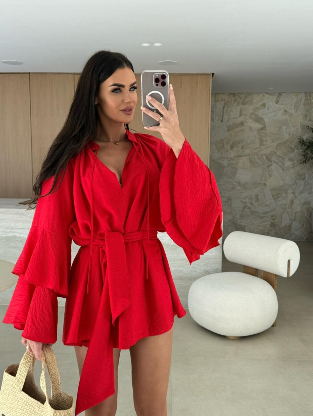 Demi – Flowing Jumpsuit with Ruffled Sleeves