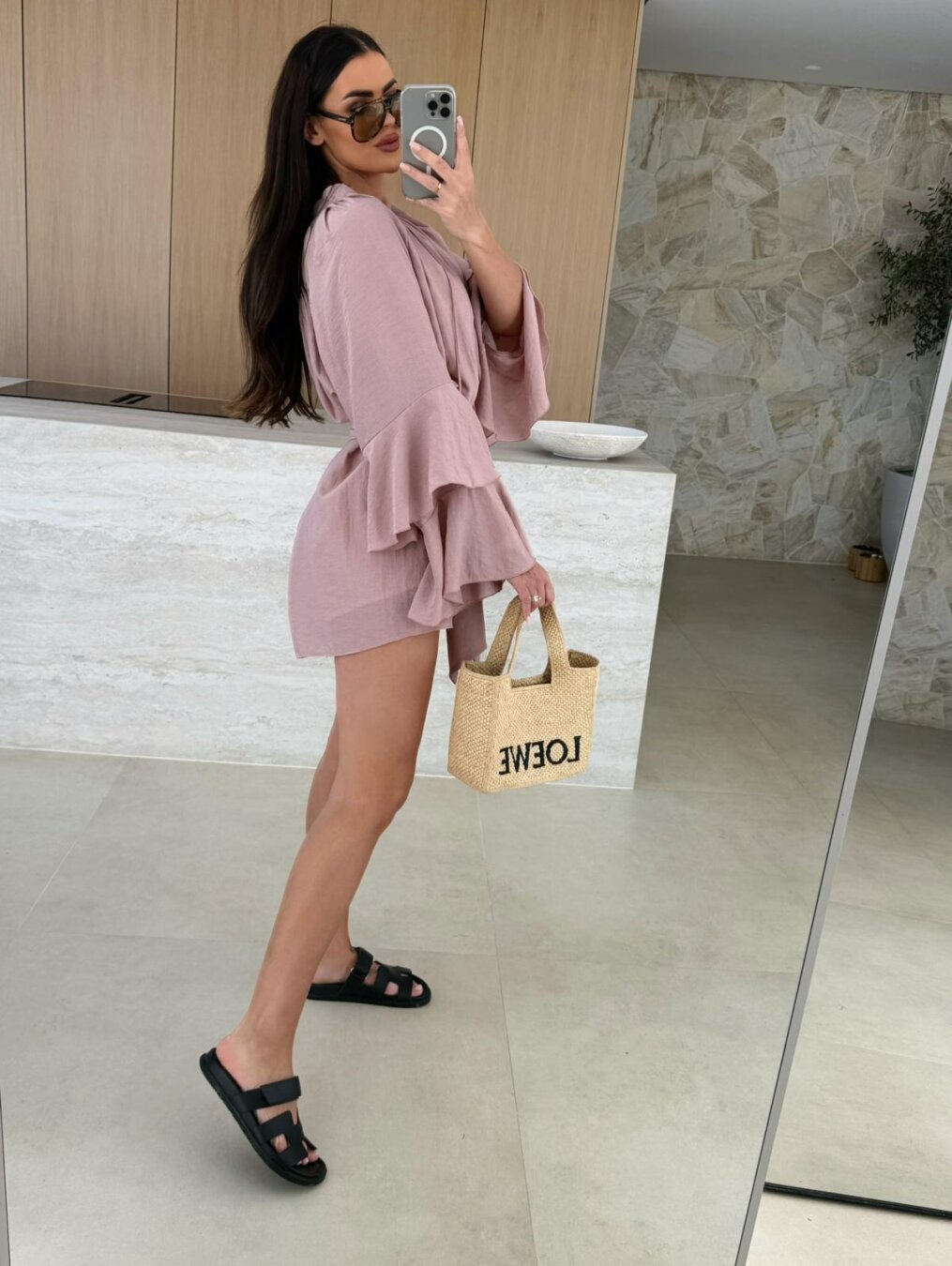 Demi – Flowing Jumpsuit with Ruffled Sleeves
