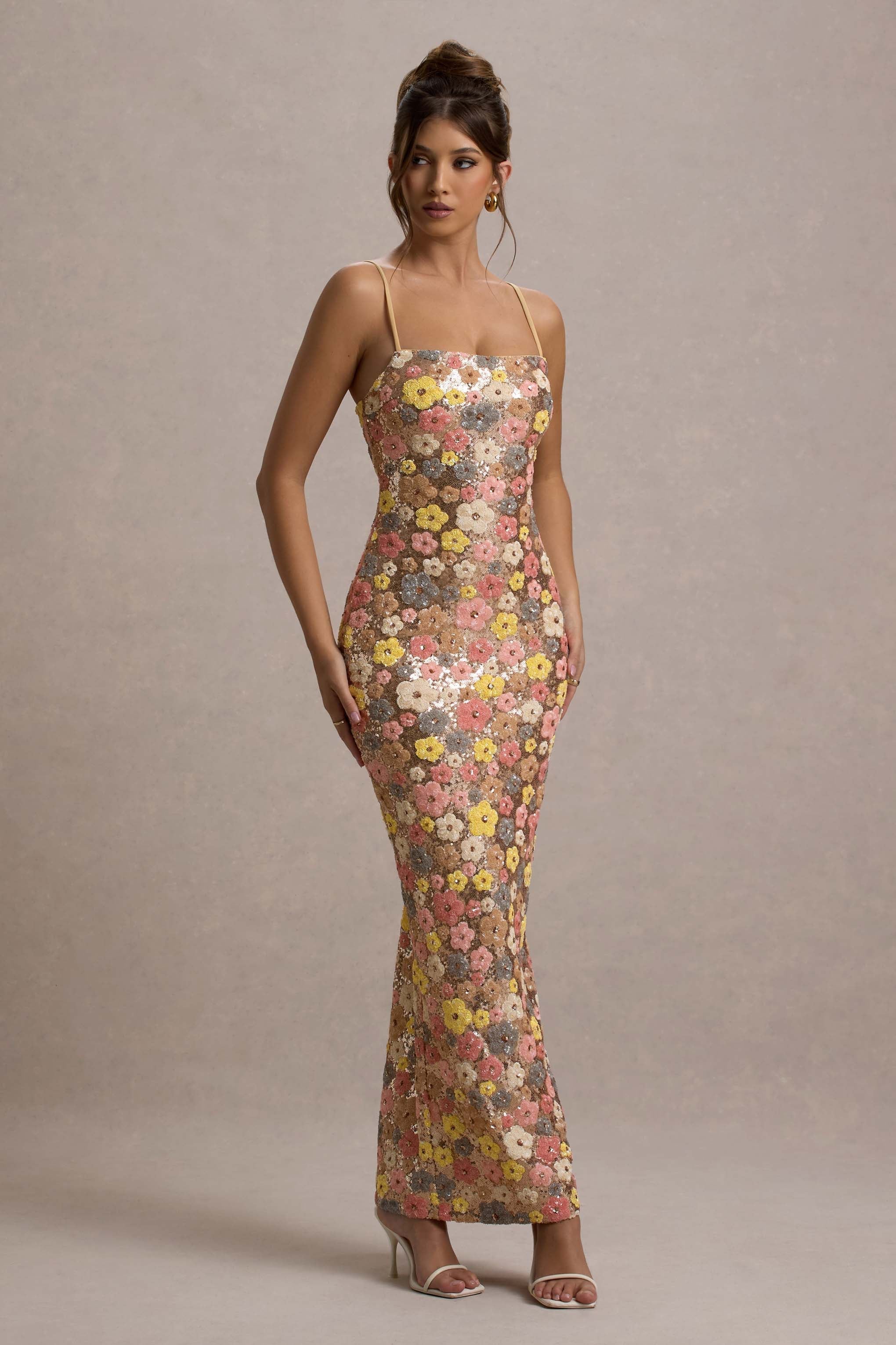 Selviana - Long sequin floral dress